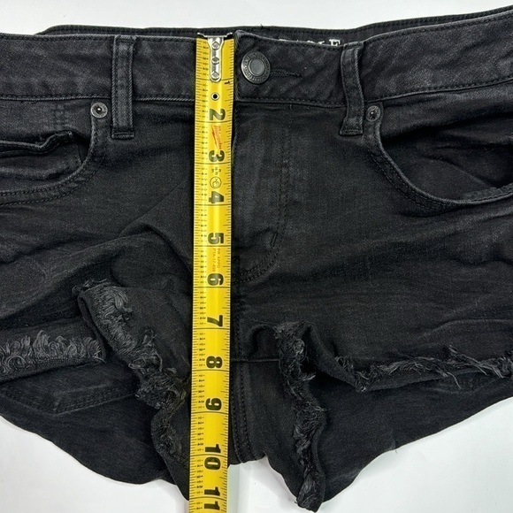 American Eagle Super Stretch Super Low Shortie Black Shorts Size 12 - Picture 4 of 9